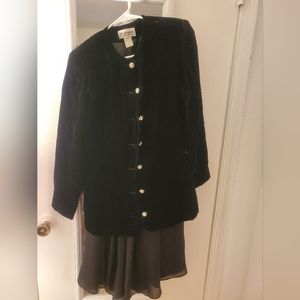 Velvet jacket and chiffon skirt